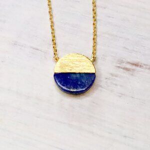 Circle Gold Semi-Precious Stone Necklace